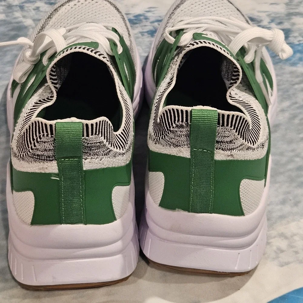 Avia Mens Size 10‎ White Green Athletic Running Sneakers Lace Up Shoes